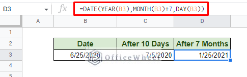 adding 7 months to a date